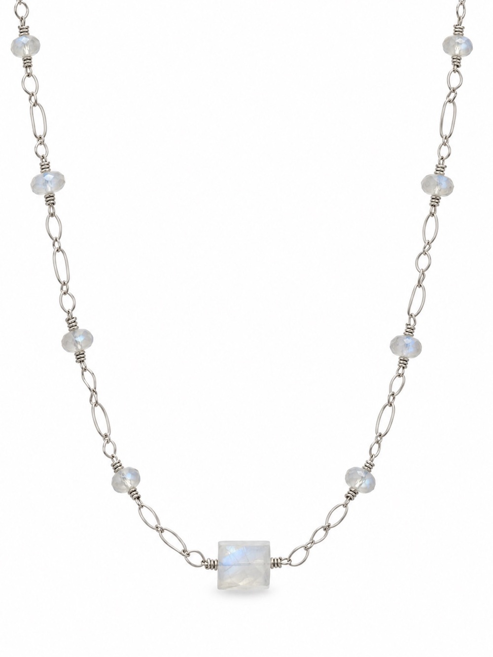 AWN15 Moonstone Rectangle Necklace